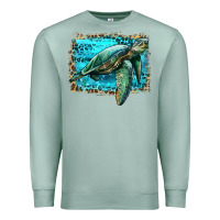 Seafoam sea turtle with background Premium Sweatshirt - Artiststas