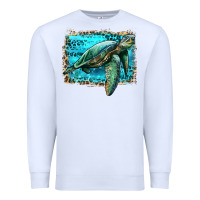 White sea turtle with background Premium Sweatshirt - Artiststas