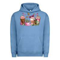 Pigment Pebble Blue boss lady coffee cups Urban Hoodie - AdoDesignShop