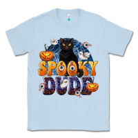 Dusty Blue Spooky Dude Classic Tee - texasbilliewilder
