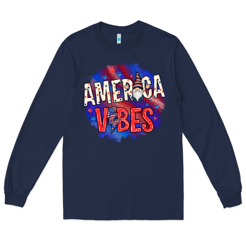 America Vibes With Gnome Long Sleeve Tee by HowdyJamesFarm | Teevron