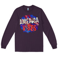 Plum America vibes with gnome Long Sleeve Tee - HowdyJamesFarm
