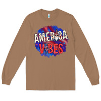 Toasted Coconut America vibes with gnome Long Sleeve Tee - HowdyJamesFarm