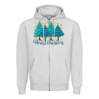 Dove Grey Merry Christmas Zipper Hoodie - CowhideDigitalArt