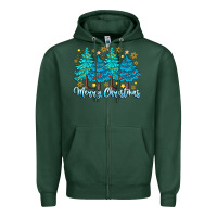 Sports Green Merry Christmas Zipper Hoodie - CowhideDigitalArt