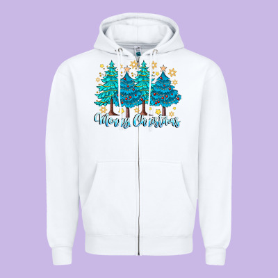 Merry Christmas Zipper Hoodie Designed By Cowhidedigitalart