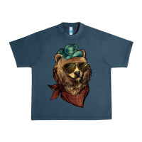 Midnight Navy Bear cowboy bandana glasses Urban Heavy Tee - HowdyJamesFarm