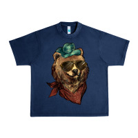 Navy Bear cowboy bandana glasses Urban Heavy Tee - HowdyJamesFarm