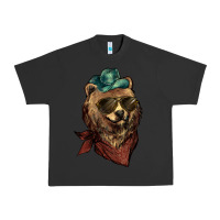 Pigment Black Bear cowboy bandana glasses Urban Heavy Tee - HowdyJamesFarm