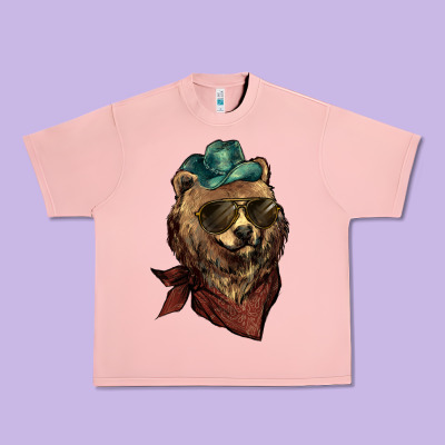 Bear Cowboy Bandana Glasses Urban Heavy Tee Designed By Howdyjamesfarm