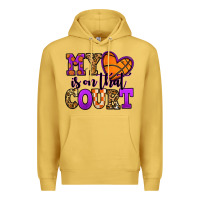 Antique Gold my heart is on that court basketball Premium Hoodie - Jasminsmagicworld
