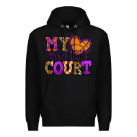 Black my heart is on that court basketball Premium Hoodie - Jasminsmagicworld