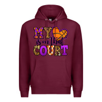Burgundy my heart is on that court basketball Premium Hoodie - Jasminsmagicworld