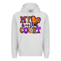 Dove Grey my heart is on that court basketball Premium Hoodie - Jasminsmagicworld
