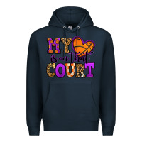 Navy my heart is on that court basketball Premium Hoodie - Jasminsmagicworld