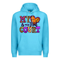 Ocean Blue my heart is on that court basketball Premium Hoodie - Jasminsmagicworld