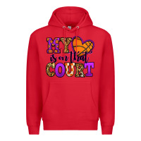 Red my heart is on that court basketball Premium Hoodie - Jasminsmagicworld