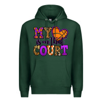 Sports Green my heart is on that court basketball Premium Hoodie - Jasminsmagicworld