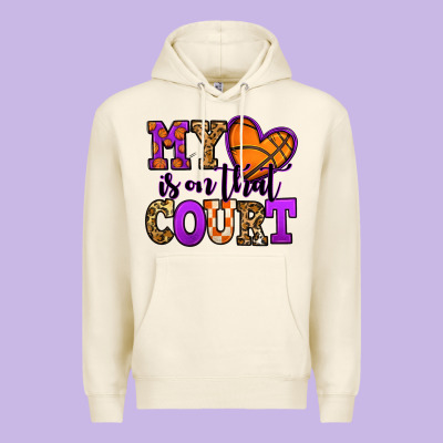 My Heart Is On That Court Basketball Premium Hoodie Designed By Jasminsmagicworld