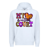 White my heart is on that court basketball Premium Hoodie - Jasminsmagicworld