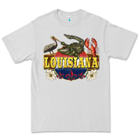 Dove Grey louisiana state Premium Tee - BarkalooDesign
