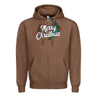 Chestnut Merry Christmas Zipper Hoodie - CowhideDigitalArt
