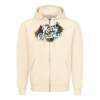 Sandshell Merry Christmas Zipper Hoodie - CowhideDigitalArt