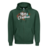 Sports Green Merry Christmas Zipper Hoodie - CowhideDigitalArt