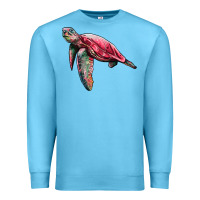Ocean Blue sea turtle pink glitter Premium Sweatshirt - Artiststas
