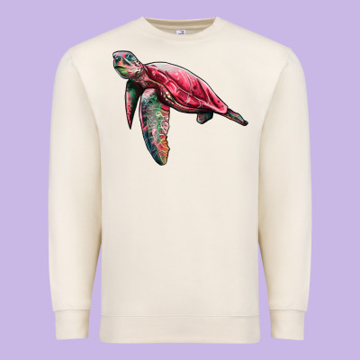 Sea Turtle Pink Glitter Premium Sweatshirt Designed By Artiststas