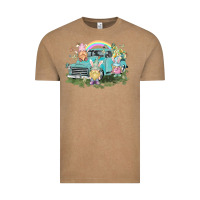 Vintage Coffee Easter gnomies with truck Easter Day Vintage Tee - HowdyJamesFarm