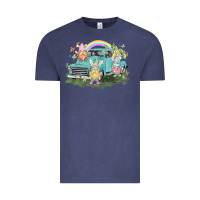 Vintage Denim Easter gnomies with truck Easter Day Vintage Tee - HowdyJamesFarm