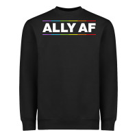 Black Ally AF Pride Rainbow Shirt  Proud LGBTQ Ally TShirt Heavyweight Sweatshirt - minhPixels