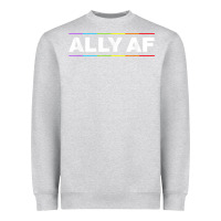 Heather Grey Ally AF Pride Rainbow Shirt  Proud LGBTQ Ally TShirt Heavyweight Sweatshirt - minhPixels