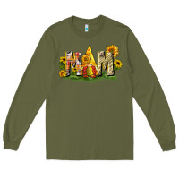 Army Green Mom gnome sunflower Long Sleeve Tee - CowGirlArtShop