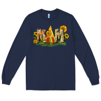 Navy Mom gnome sunflower Long Sleeve Tee - CowGirlArtShop