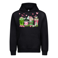 Black botanic coffee cups Urban Hoodie - AdoDesignShop
