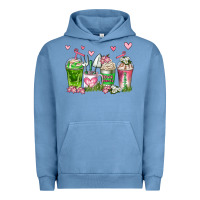 Pigment Pebble Blue botanic coffee cups Urban Hoodie - AdoDesignShop