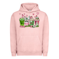 Pigment Salmon botanic coffee cups Urban Hoodie - AdoDesignShop
