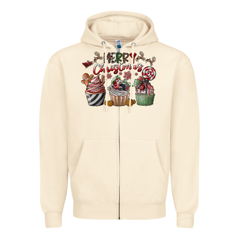 Merry Christmas Zipper Hoodie by CowhideDigitalArt | Teevron