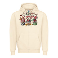 Sandshell Merry Christmas Zipper Hoodie - CowhideDigitalArt