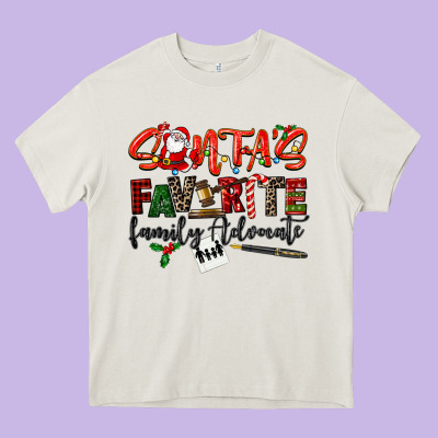 Santa's Favorite Family Advocate Heavy Core Tee Designed By Lillyallendesigns