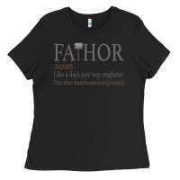 Black Fa-Thor Like Dad Just Way Mightier Ladies Tee - Bettercallsaul