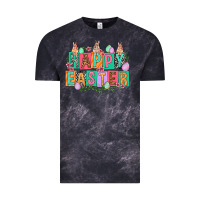 Cloud Black Happy Easter with plate letters Easter Day Vintage Tee - HowdyJamesFarm