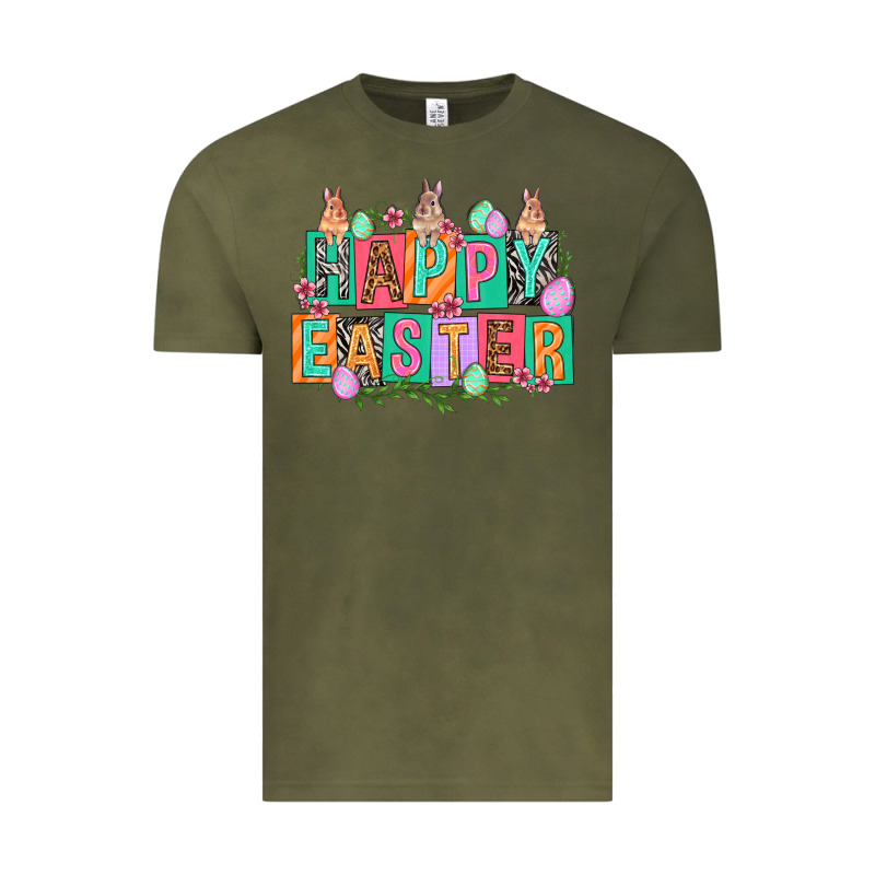 Happy Easter With Plate Letters Easter Day Vintage Tee by HowdyJamesFarm | Teevron