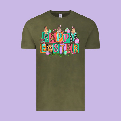 Happy Easter With Plate Letters Easter Day Vintage Tee Designed By Howdyjamesfarm