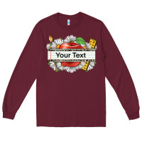 Burgundy floral teacher custom name Long Sleeve Tee - CowGirlArtShop