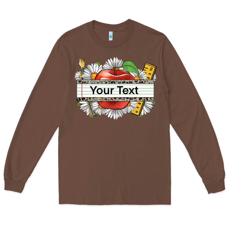 Floral Teacher Custom Name Long Sleeve Tee by CowGirlArtShop | Teevron