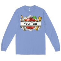 Colony Blue floral teacher custom name Long Sleeve Tee - CowGirlArtShop