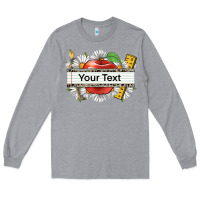 Heather Grey floral teacher custom name Long Sleeve Tee - CowGirlArtShop